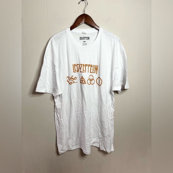 Led Zeppelin white short sleeve graphic band t shirt size XXL/2XL - Picture 1 of 3